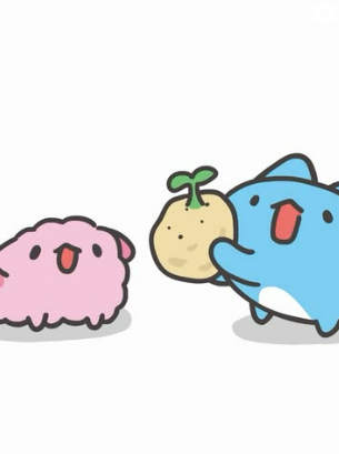 Capoo with friends and a sprouting potato