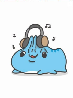 Capoo chilling with headphones